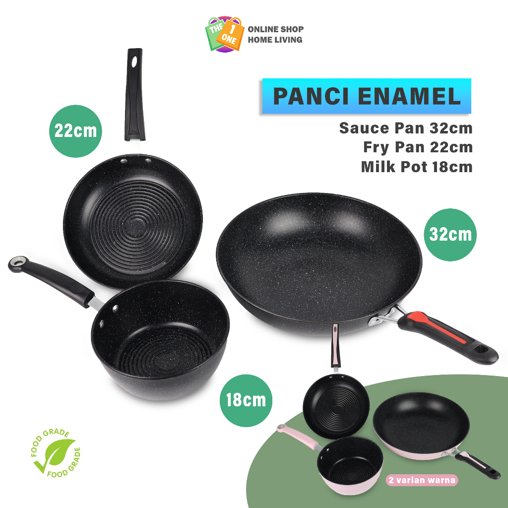 Panci Wajan Set 3pcs Wajan Penggorengan Set Anti Lengket