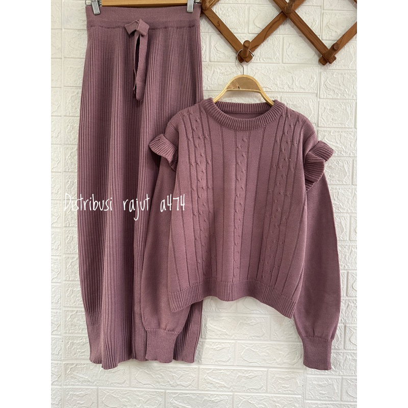 ONESET SWEATER ARSYLA SETELAN CELANA RAJUT KULOT