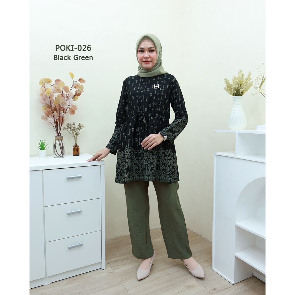 One Set POKI  Free Cepol ( Ikat Rambut Kain )- Setelan terbaru by Hijab Mamah icis