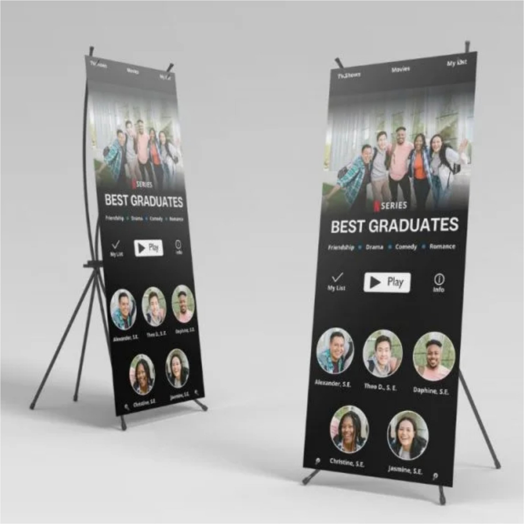 X BANNER WISUDA MURAH DESAIN SENDIRI