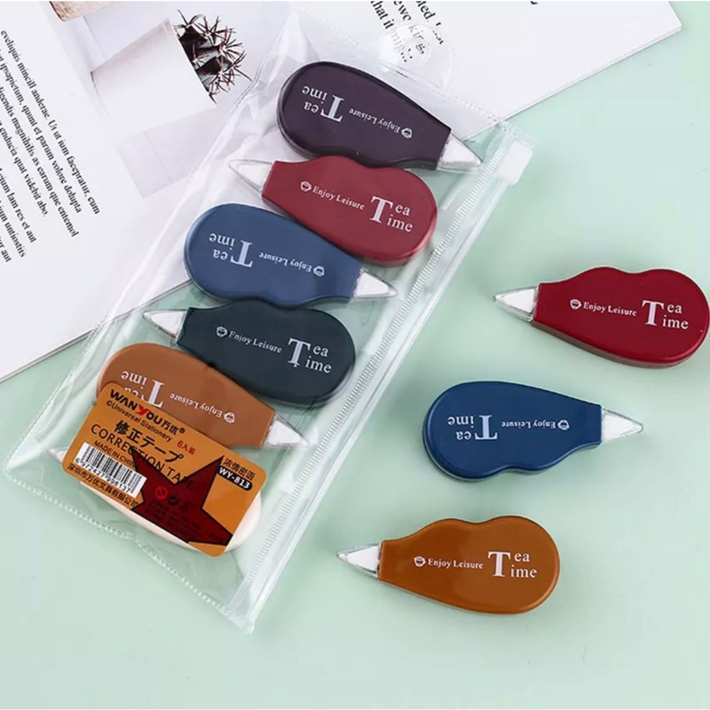 

AH Tip Ex Pita Koreksi 1 Set 6 Pcs Lucu Correction Tape