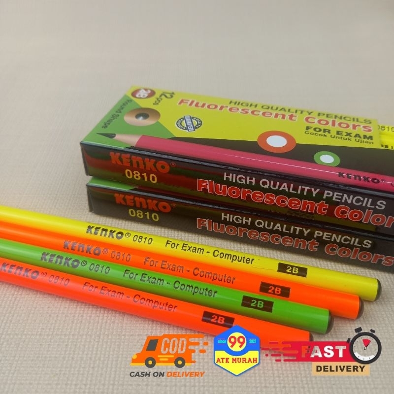 FLURESCENT Colors - Pensil 2b Kenko 0810/pencils/pensil/for computer/alat tulis
