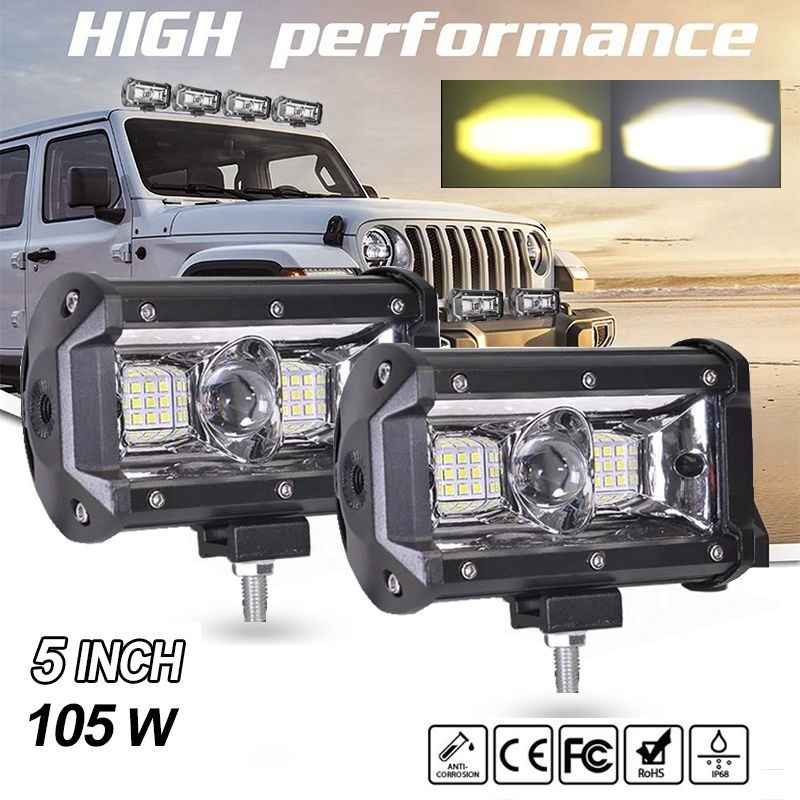 lampu off-road  cwl power LED dua warna  5 inch 105 Watt 12 dan 24 volt