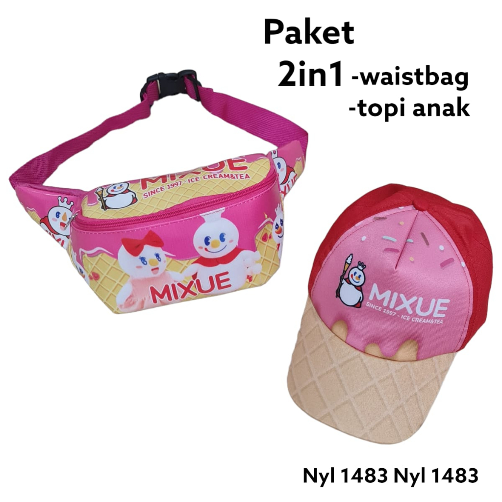 Waistbag Anak Karakter Mixue - Tas Anak Bisa Bayar Ditempat ( COD )