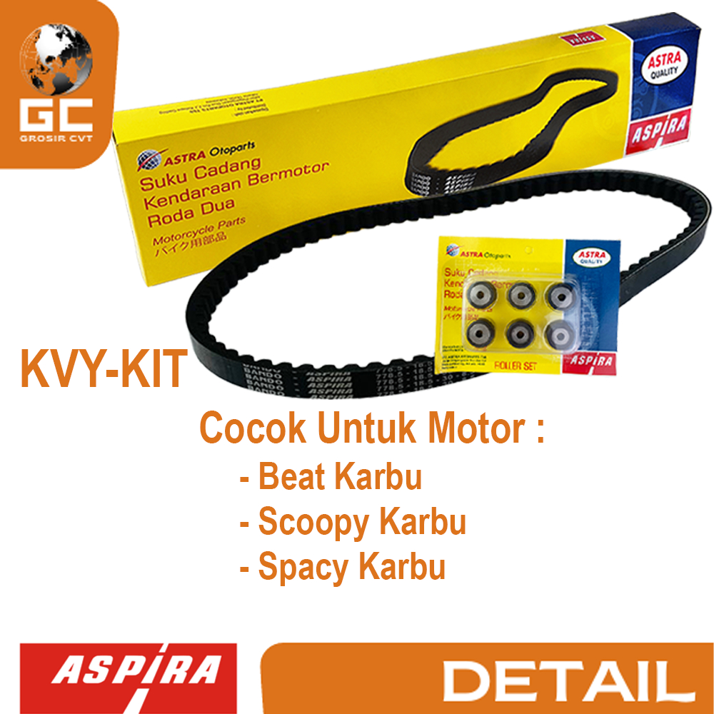 Aspira Vanbelt V Belt Van belt Fanbelt Kit Assy Set Honda Beat 110 Karbu H2-231PA-KVY-1200