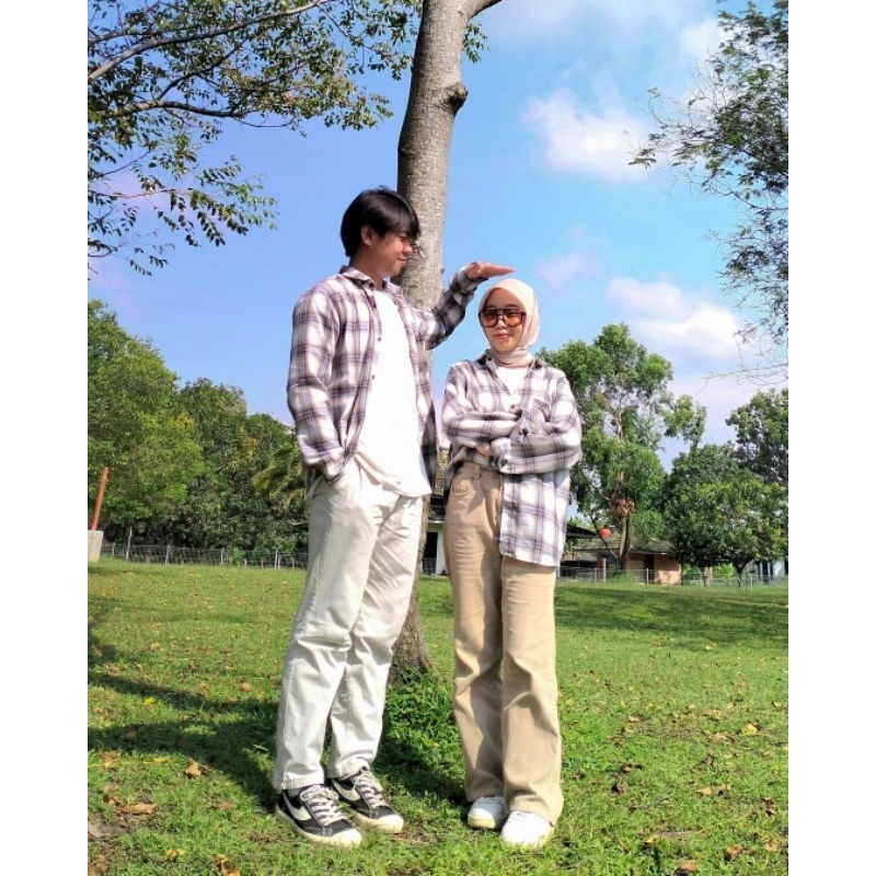 Kemeja Flanel - Kayoon Kemeja Flanel Kotak Kotak Pria/ Wanita - Baju Couple