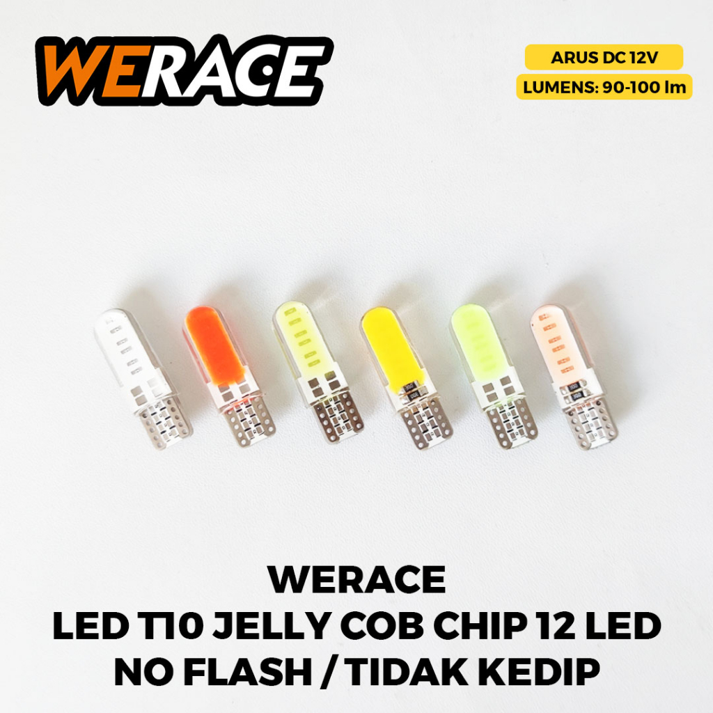 [WERACE] LED SEN SENJA T10 JELLY COB 12 MATA LED NO FLASH / TIDAK KEDIP