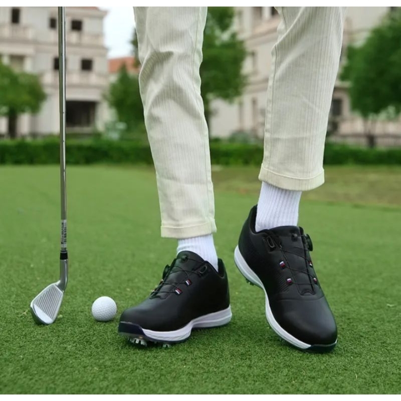 Sepatu Golf Tali Knob BOA Golf Shoes Black 8002
