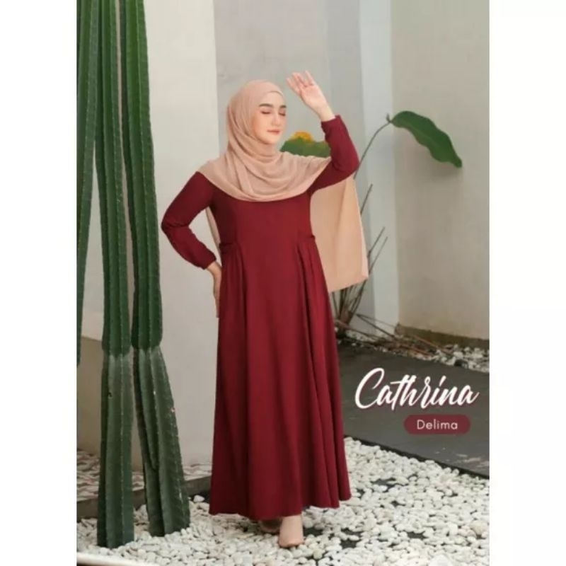 CATHRINA DRESS BY ANB FASHION READY DELIMA/MAROON XL