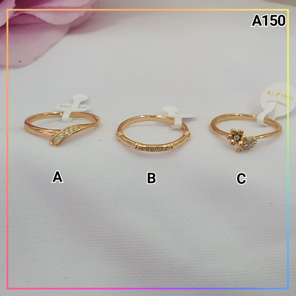 Cincin xuping cincin dewasa premium bintang segi perhiasan wanita lapis emas gold A150