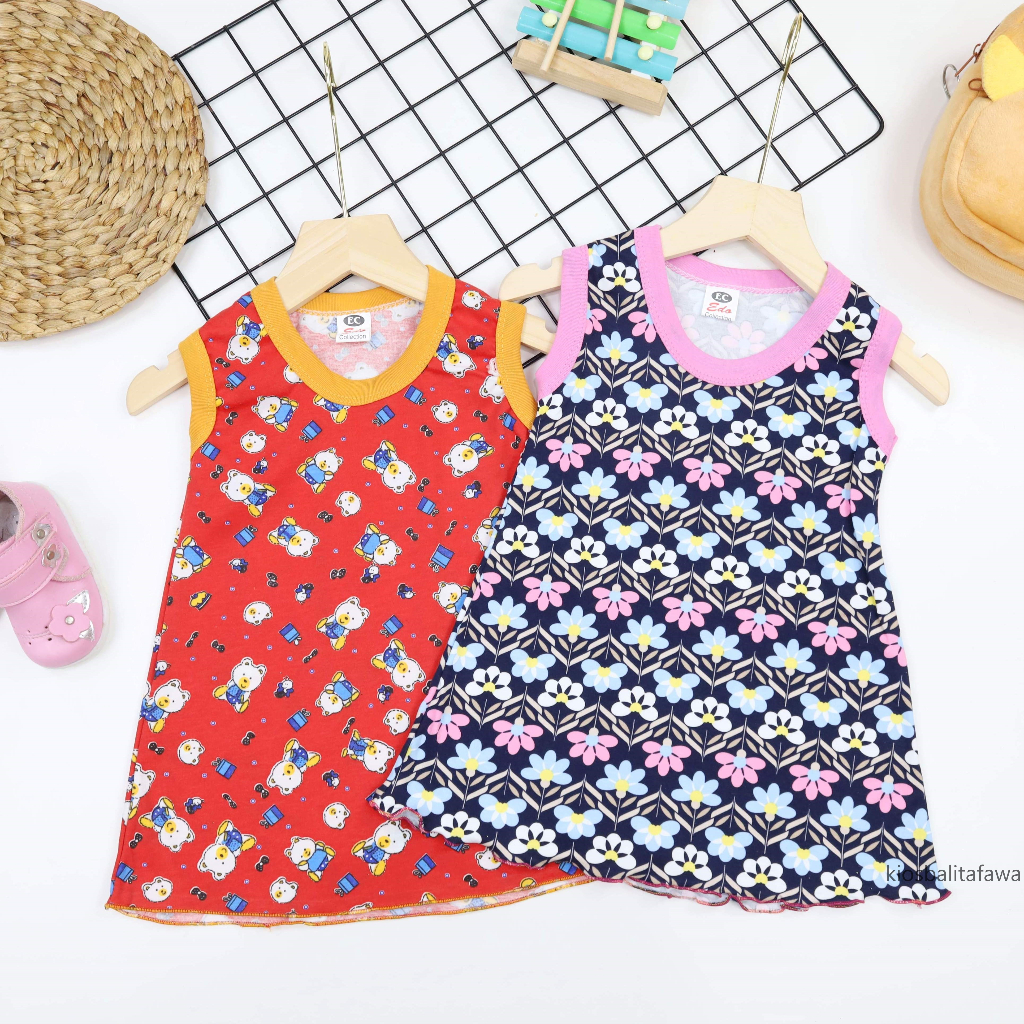 (ISI 10) Daster Yukensi Bayi New Born uk 0-12 Bulan / Baju Anak Perempuan Bahan Kaos Adem