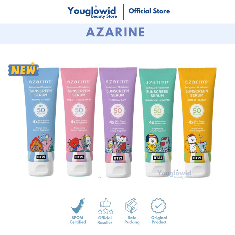 AZARINE Body Guard Moisturizer Sunscreen Serum 100ml - BT21 Edition | Sunscreen Body Guard Serum