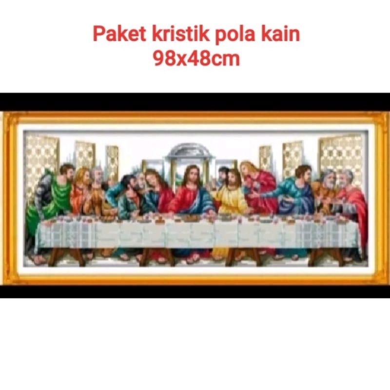 paket kristik perjamuan kudus Yesus Last supper 12 rasul perjamuan kudus terakhir Jesus pola kain cr