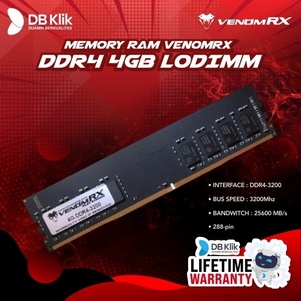 Memory RAM VenomRX DDR4 4GB PC3200 LONGDIMM - VenomRX DDR4 4GB LODIMM