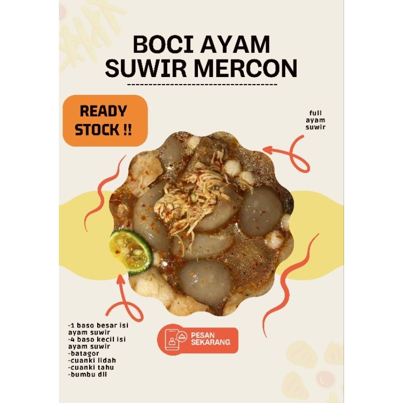 Baso aci ayam suwir mercon
