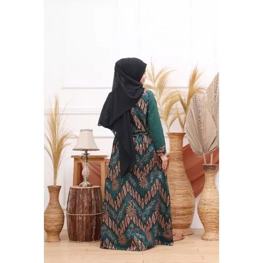 Gamis batik kombinasi katun terbaru