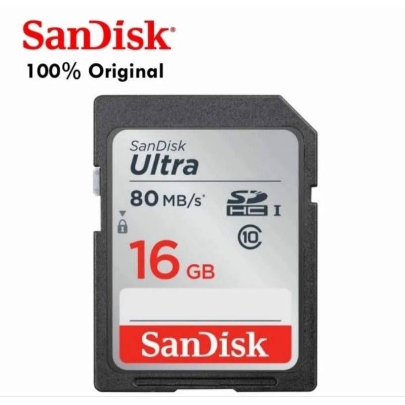 SANDISK SDCARD ULTRA SDHC 16GB 80Mbps Class 10 SD CARD 16GB 80mb/s