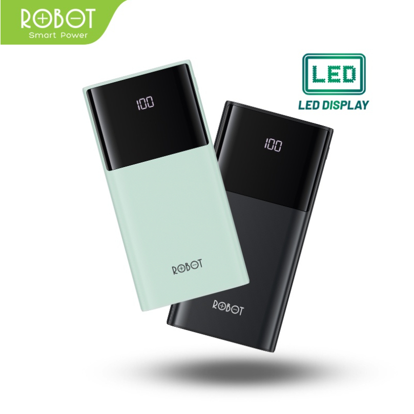 PowerBank ROBOT 10000mah RT190S 2A Dual Input and Output Port Type C &amp; Micro USB Original Fast Charging Real Capacity - Garansi 1 tahun