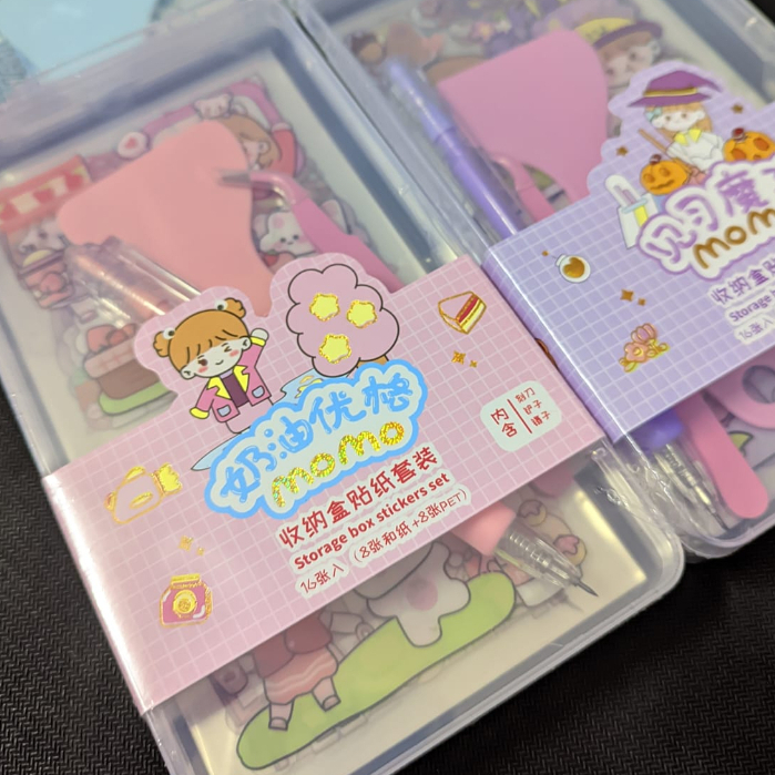 STIKER MOMO SET LENGKAP SPATULA PINSET P1SAU