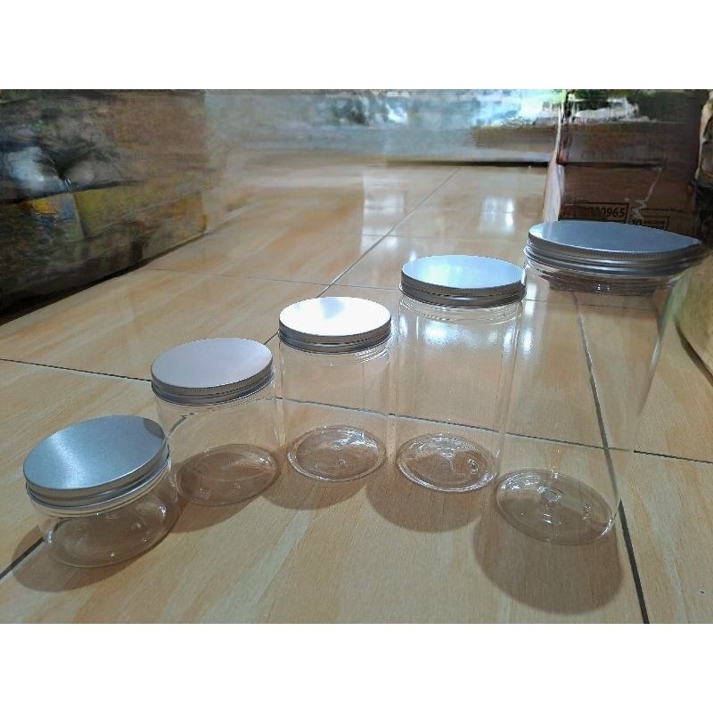 Toples Tabung / Toples plastik premium / Jar Tutup Aluminium / toples plastik gold
