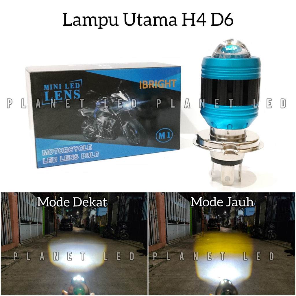 IBRIGHT Lampu Utama LED H4 D6 + Kipas Pendingin High Low