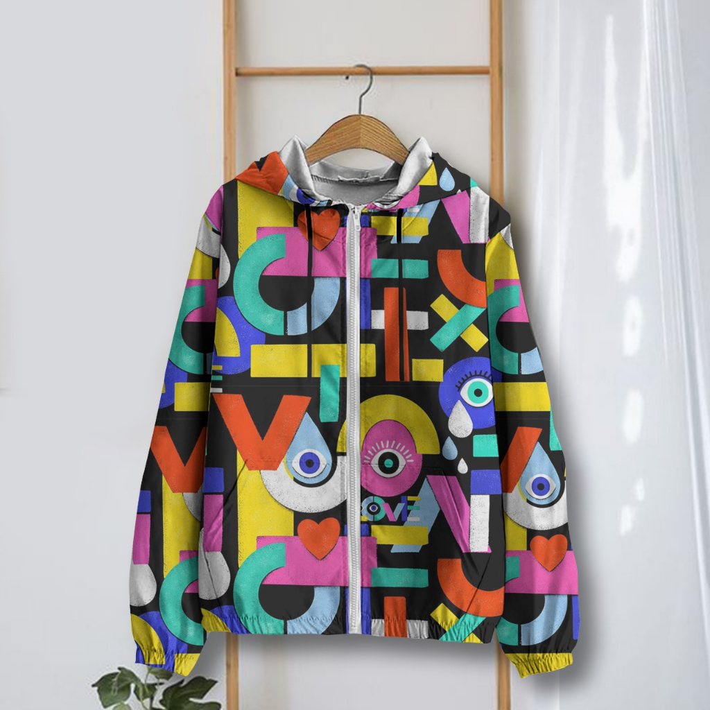 Jaket Parasut Wanita Printing Jumbo / jaket parasut Big Size / jaket parasut over size pria dan wani