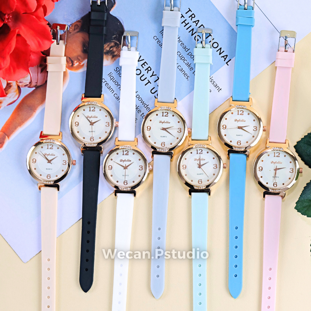 JAM TANGAN WANITA ROYAL FASHION KEKINIAN DIAMOND TERMURAH TALI KARET PREMIUM