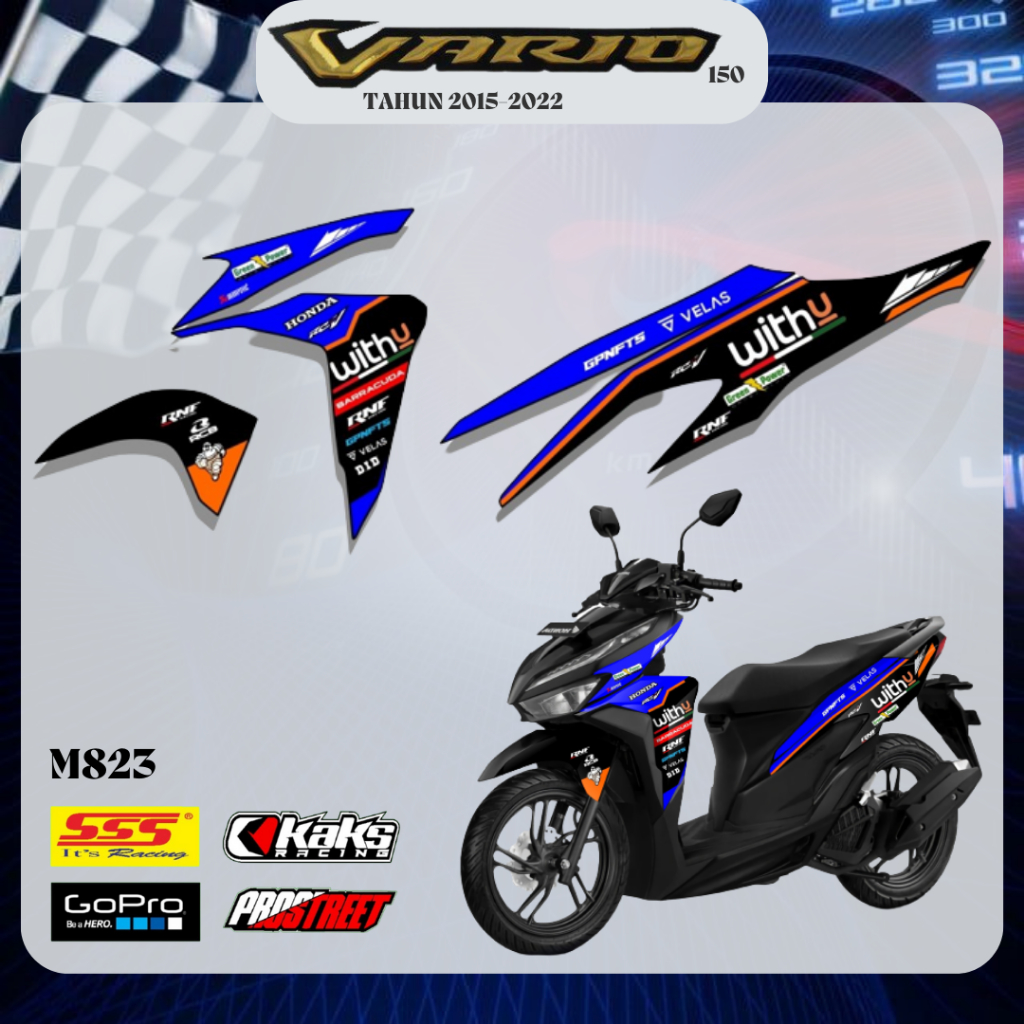 Stiker Striping Lis Motor Vario New 150 2015 2016 2017 KODE M823 Sticker Decal Print List Variasi Ho