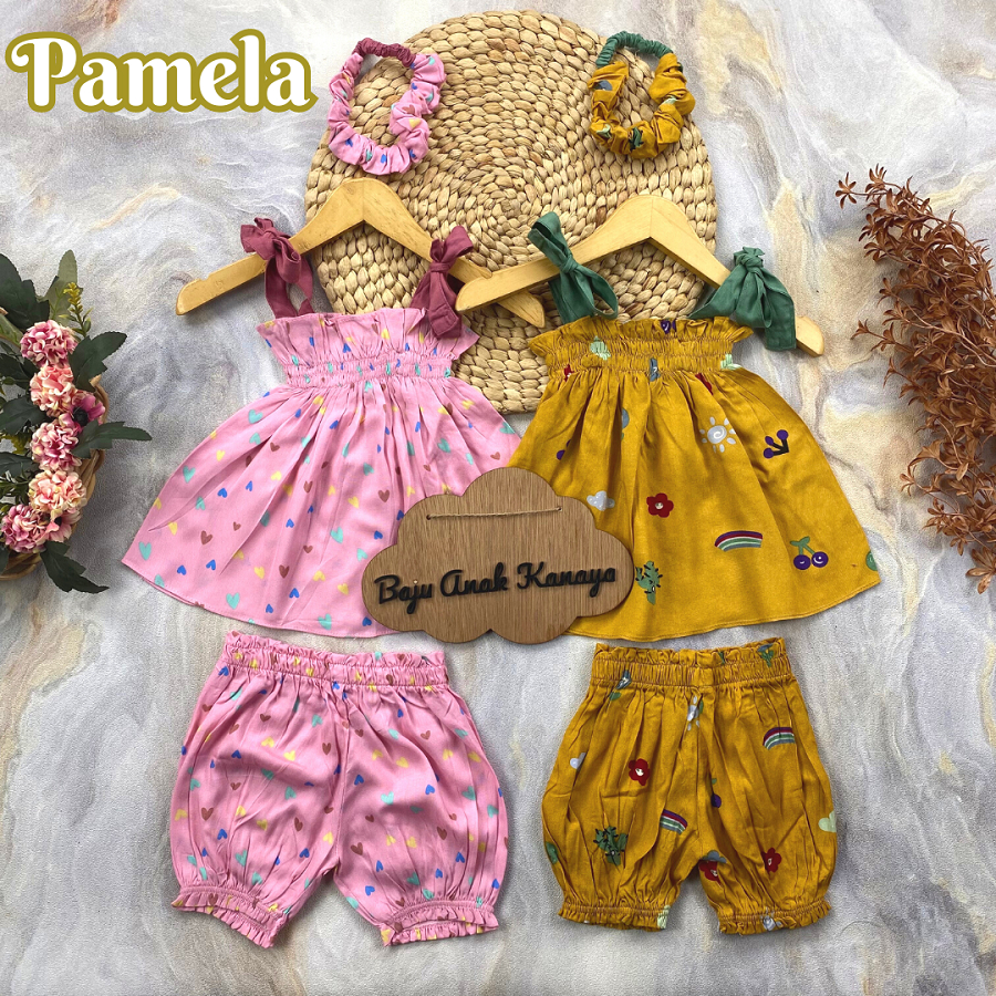 3-18 BLN SETELAN BAYI TALI PAMELA BAJU BAYI PEREMPUAN WITH HEADBAND by BAJUANAKKANAYA