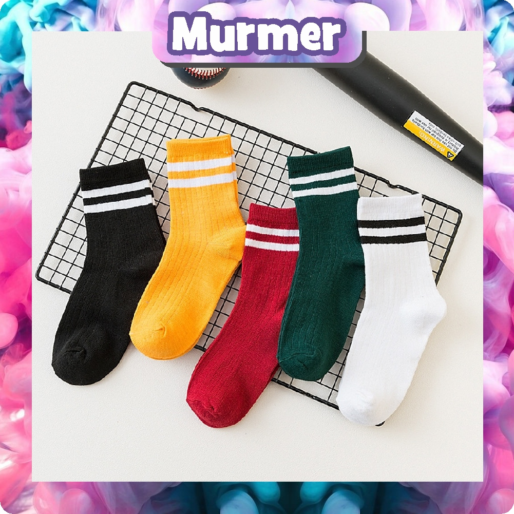 MurmerOfficial Kaos Kaki Motif 2 Garis Atas Mata Kaki / Kaos Kaki Laki-Laki Perempuan KK143