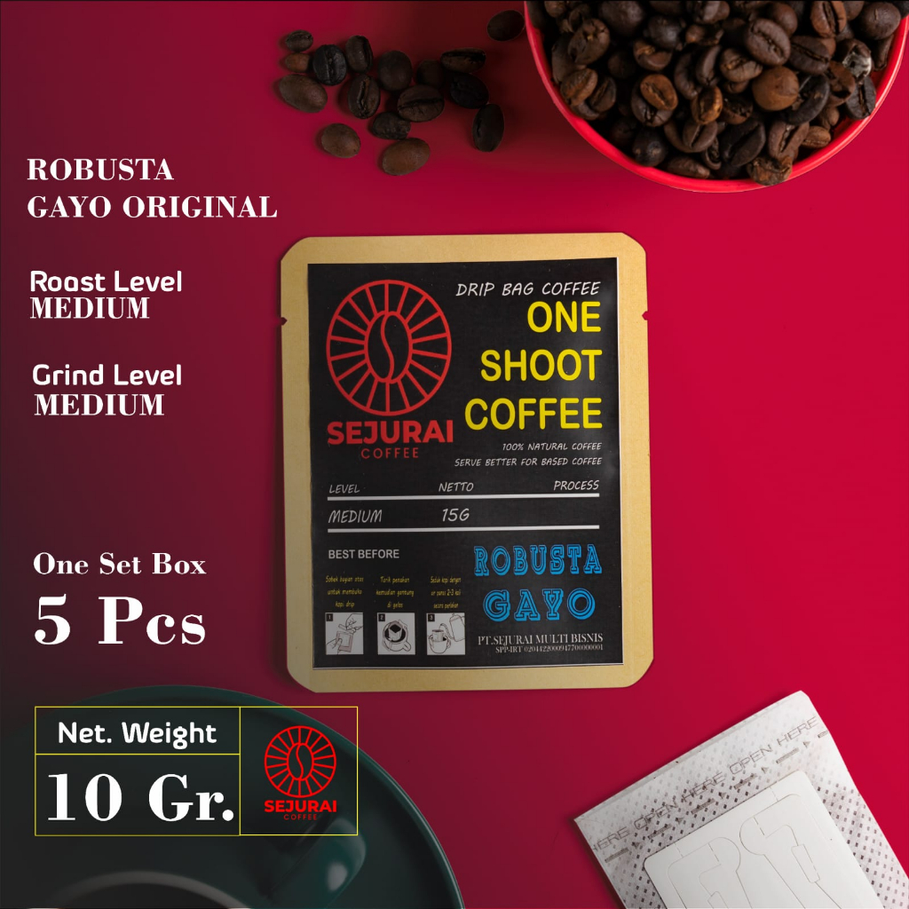 

KOPI DRIP BAG ROBUSTA GAYO ACEH/ COFFEE DRIP BAG 1 SET ISI 5 PCS