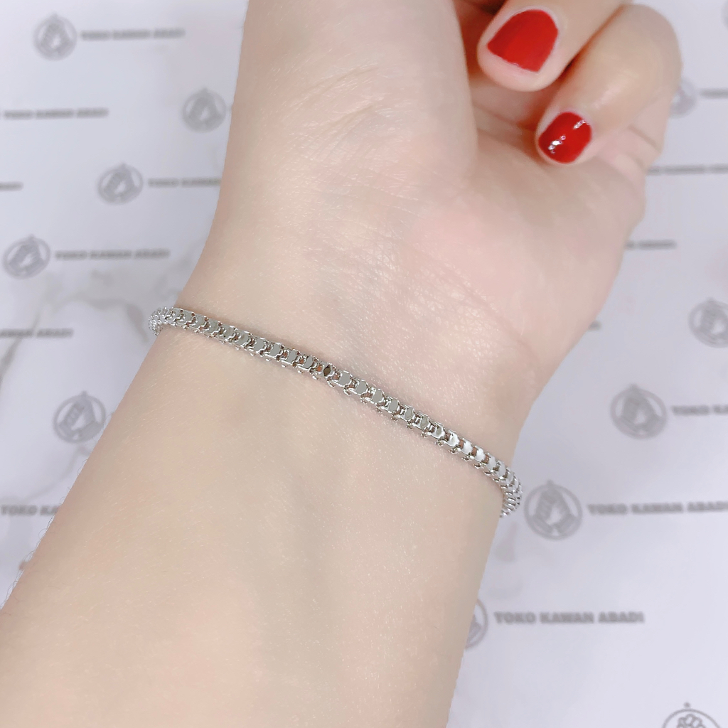 Xuping Silver Gelang Tangan Wanita Dewasa Model Rantai Double Ch *62