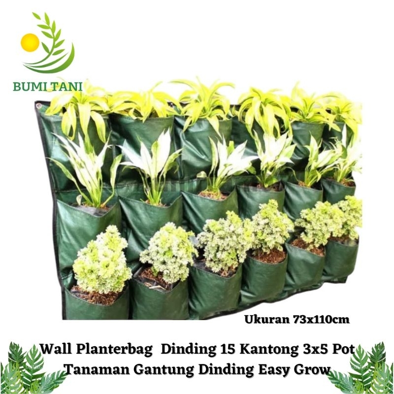 Wall Planter Bag Dinding 3x5 Easy Grow 15 Kantong Pot Tanaman Gantung