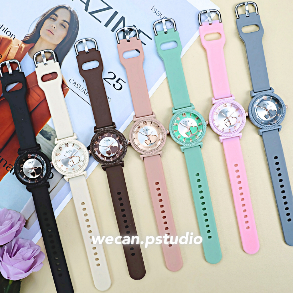 JAM TANGAN WANITA FASHION KOREA FLOWER DESIGN CASUAL TALI KARET