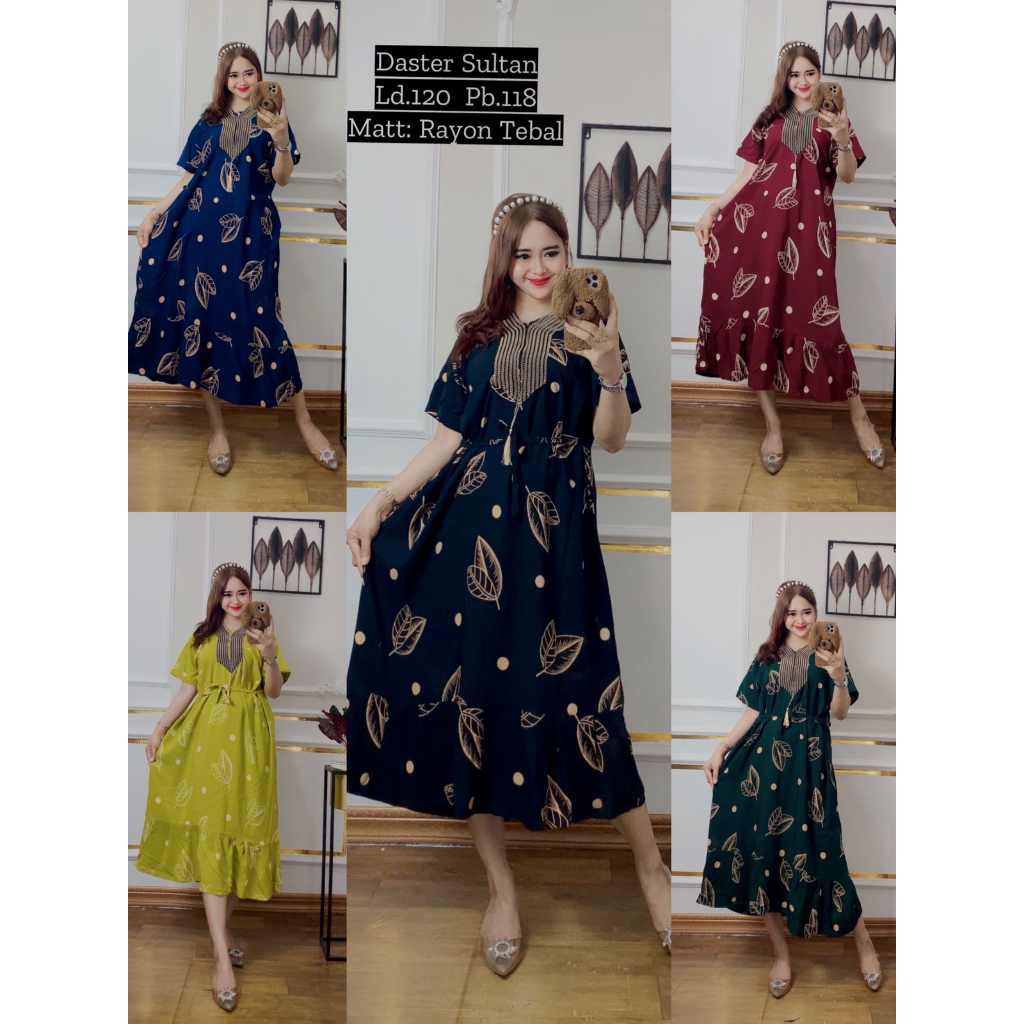 Baju Daster Dress Arab Arabian Renda Dubay Dubai Sultan Besar Jumbo Big Size LD 120 Resleting Depan 