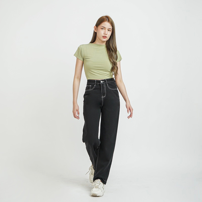 [LUXE.DLABEL] - Jeans 126 | Celana panjang Highwaist wanita Jeans import premium Jeans wanita polos ripped jeans High waist jeans wanita bkk Skinny Jeans High waist Baggy jeans Wideleg Jeans Kulot jeans Boyfriend jeans Wanita Kargo Jeans bangkok