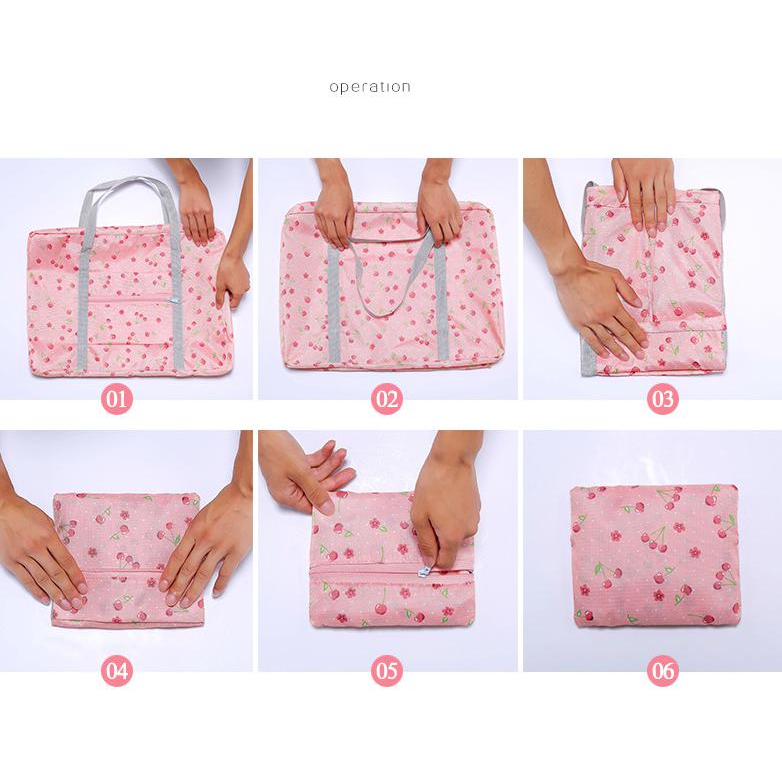 MMM Tas Travel Lipat Motif Besar Foldable Travel Bag Hand Carry Waterproof Tas Koper Lipat Jinjing Polos Murah Import