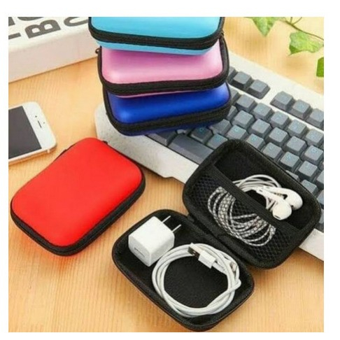 Tempat Earphone Headset Organizer Dompet Koin Charger Case Box