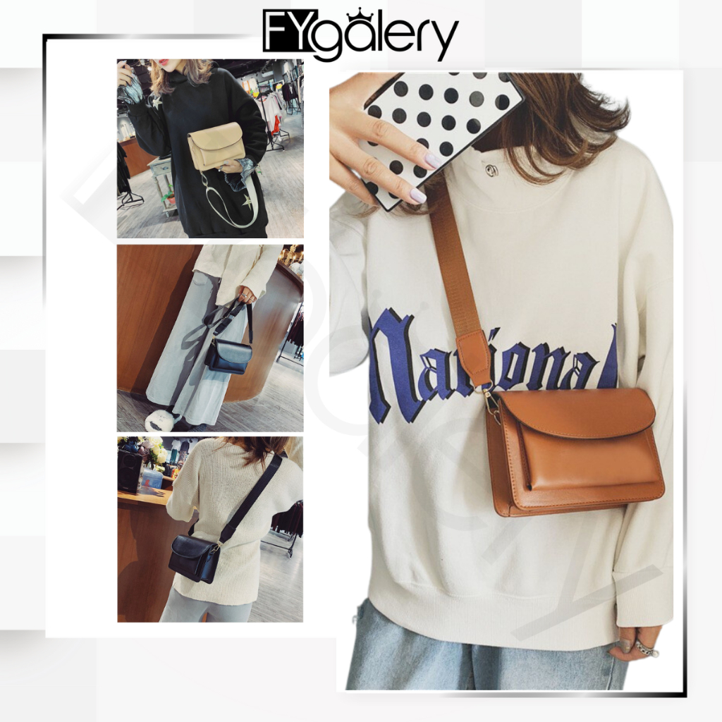 FYGALERY FYG1382 Tas Selempang Wanita Polos Tas Sling Bag Perempuan Fashion Korea