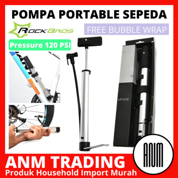 Unik Pompa Sepeda Rockbros Portable 120 psi / Pompa Ban Sepeda Mini Ringan Berkualitas