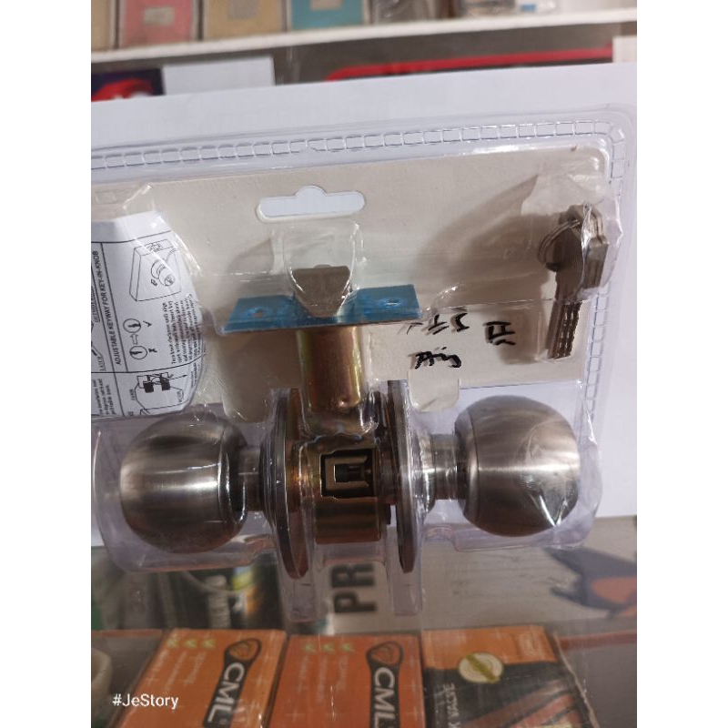 KUNCI PINTU WC STAINLES BOSSINI BULAT