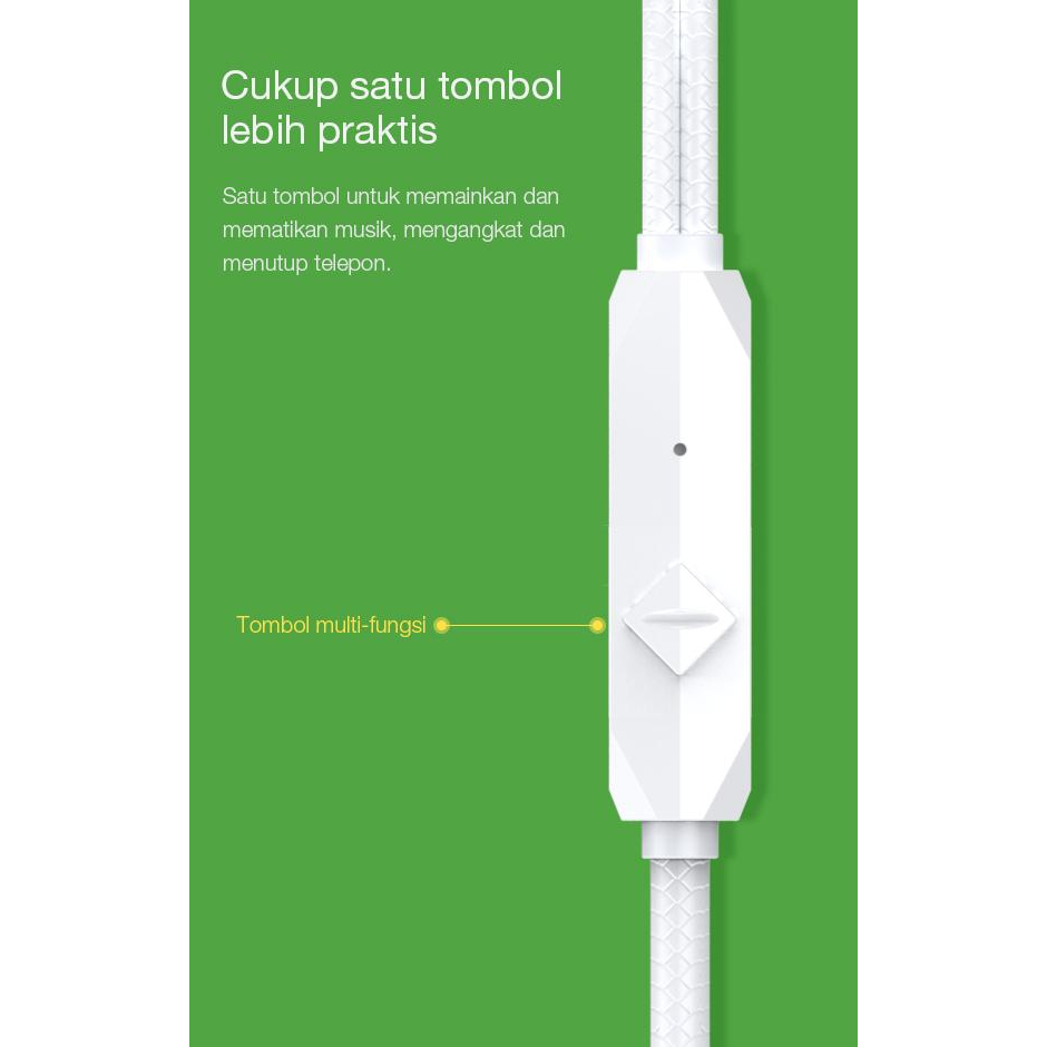 Headset Robot RE101S Wired Earphone Bass Compatible For All Phone Original - Garansi 1 Tahun