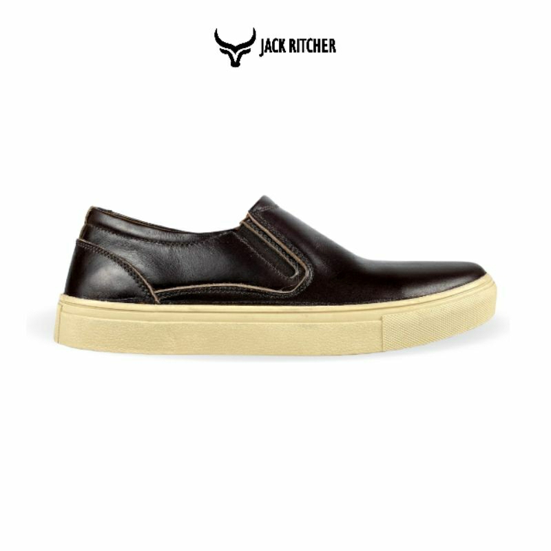 Sepatu Kulit Sapi Asli Jack Ritcher Coklat Tua CLS 03