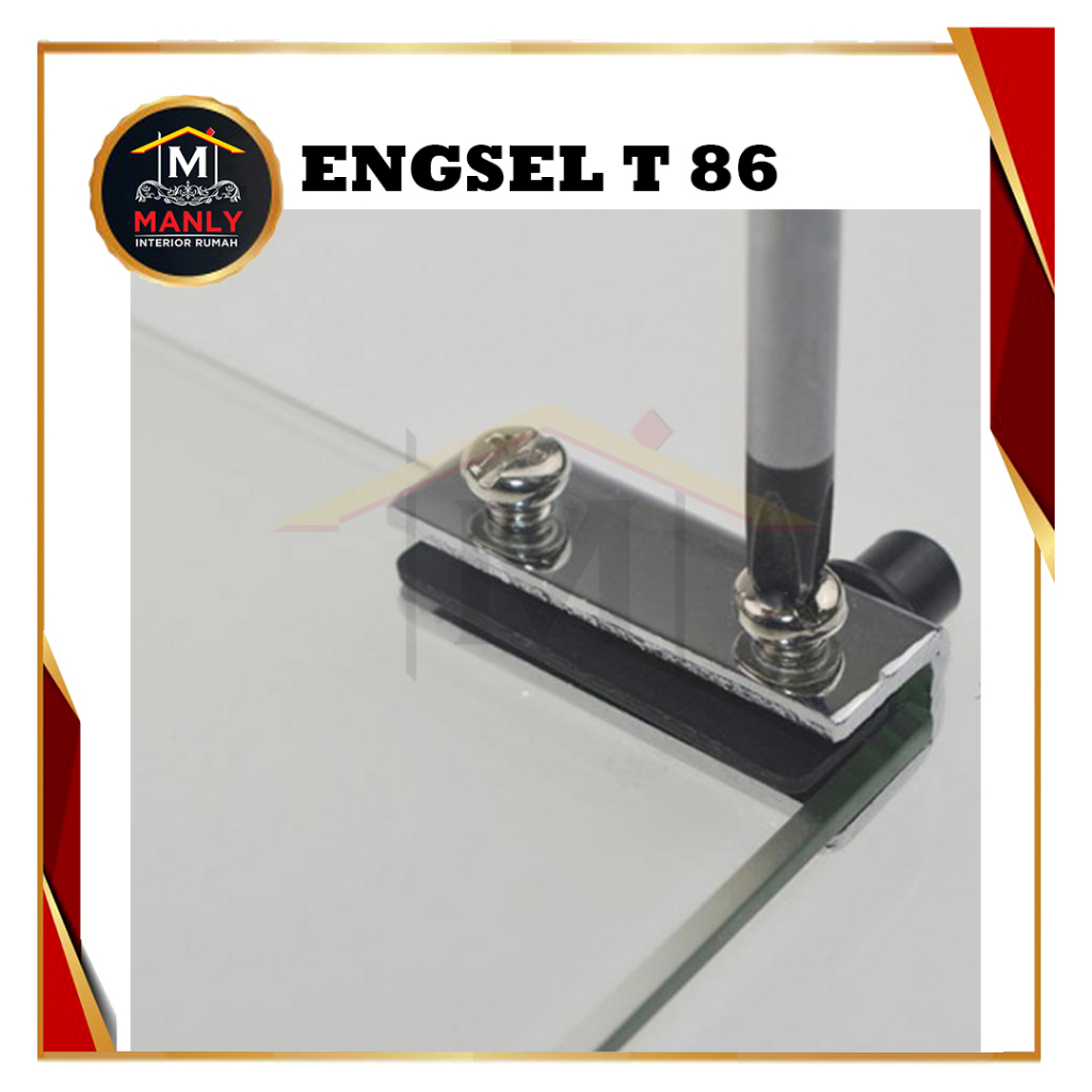 Engsel Kaca Jepit 10 mm / Engsel Pivot Jepit Kaca T86 / Pivot Hinge Glass Door