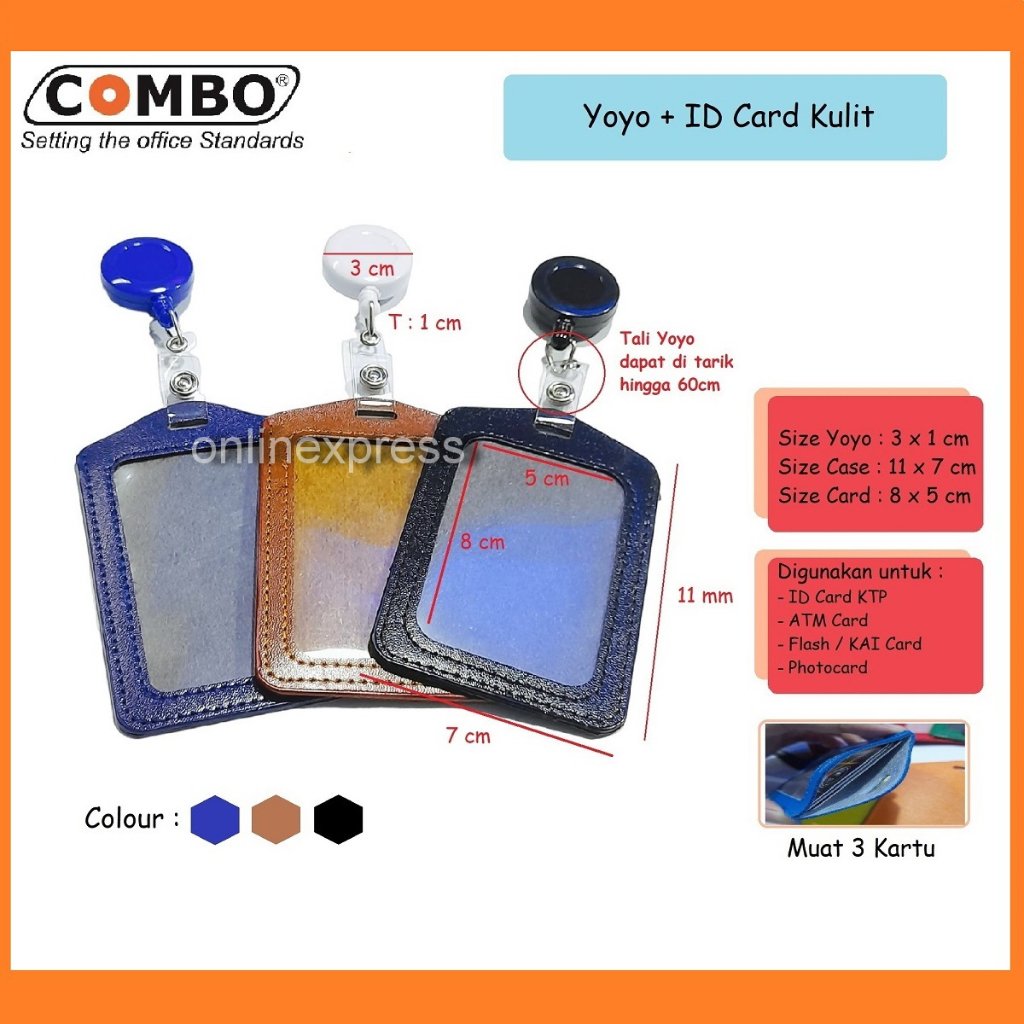 

ID Yoyo + Card Case Kulit / Gantungan Yoyo Set Card Plate / Name Tag