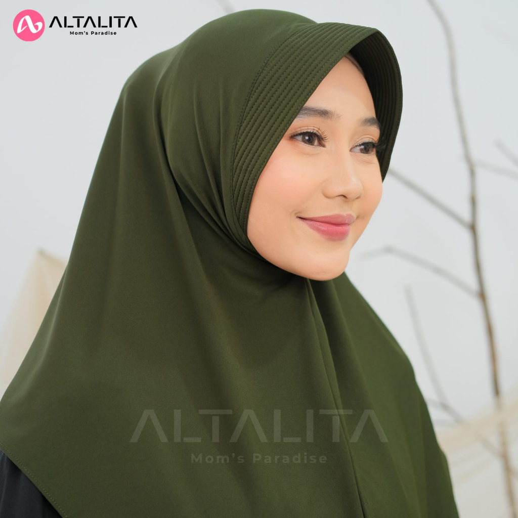 Altalita - Kerudung Instan Qanita Penguin Size L Jilbab Bergo Hamidah Sport Olahraga Volly Futsal Senam Hijab Sekolah Instan Menutup Dada Bahan Jersey Premium pet Tebal Terbaru