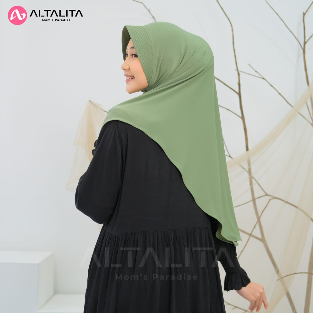 Altalita - Hijab Instan Qanita Penguin Size L Kerudung Bergo Hamidah Sport Olahraga Volly Futsal Senam Jilbab Sekolah Instan Menutup Dada Bahan Jersey Premium pet Tebal Terbaru