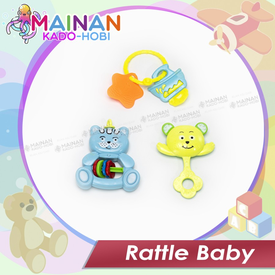 HADIAH MAINAN SENSORIK MOTORIK ANAK BAYI BABY RATTLE KERINCINGAN LUCU