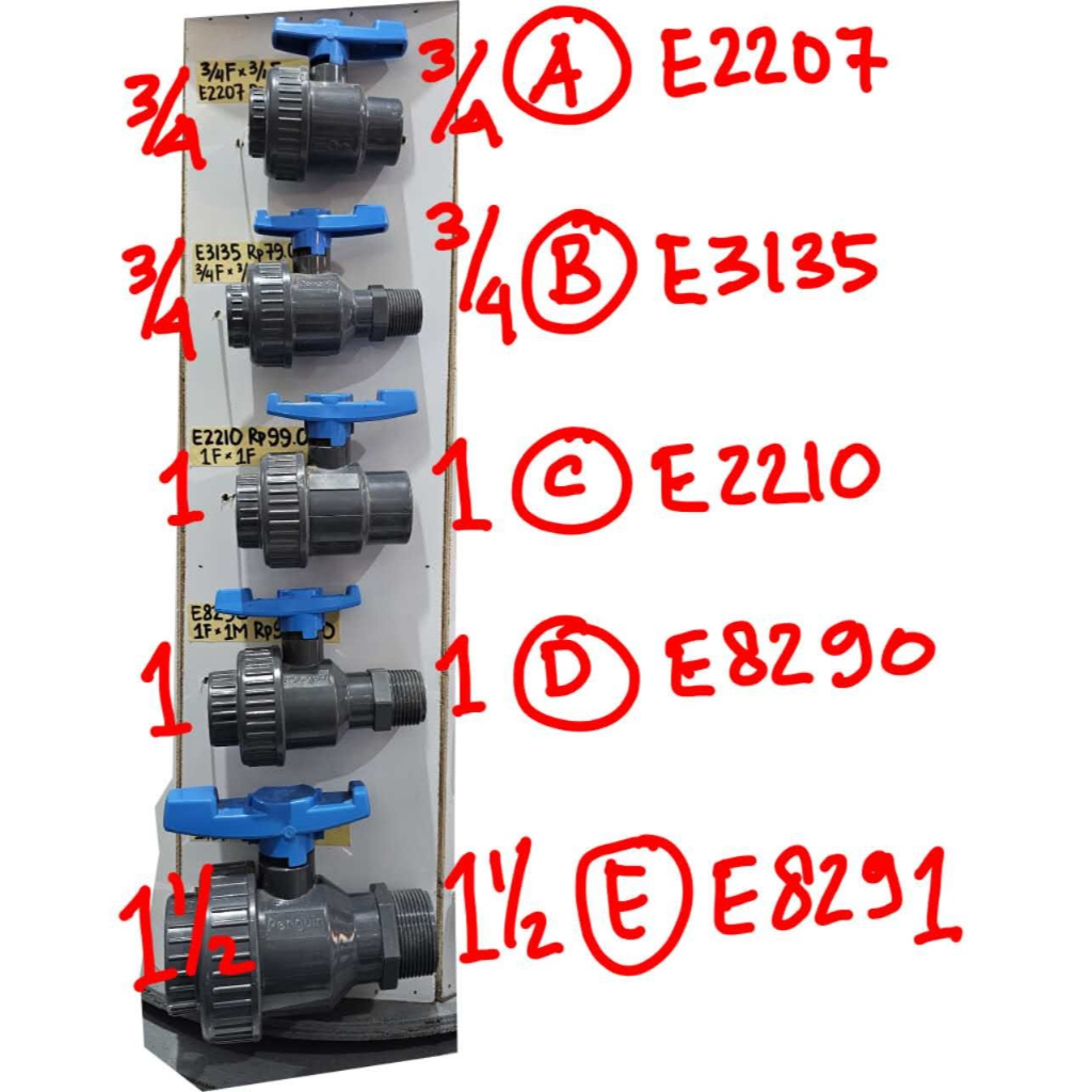BALL VALVE STOP KRAN WATERMUR WATERMOOR DRAT LUAR DRAT DALAM PENGUIN
