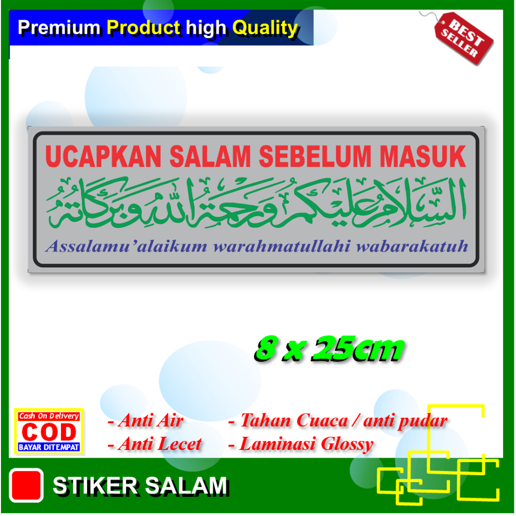 Stiker salam sticker ucapkan assalamualaikum pintu rumah